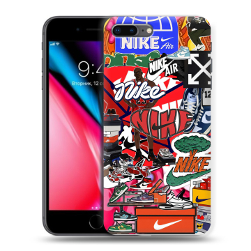 Силиконовый чехол на Iphone 8 Plus с принтом Найк Nike яркий Силиконовый чехол на Iphone 8 Plus с принтом Найк Nike яркий