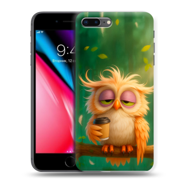 Силиконовый чехол на Iphone 8 Plus с принтом сова Силиконовый чехол на Iphone 8 Plus с принтом сова