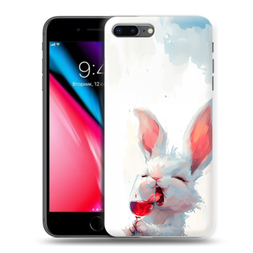 Силиконовый чехол на Iphone 8 Plus с принтом кролик зайчик Силиконовый чехол на Iphone 8 Plus с принтом кролик зайчик