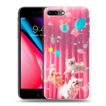 Силиконовый чехол на Iphone 8 Plus с принтом милые котики Силиконовый чехол на Iphone 8 Plus с принтом милые котики