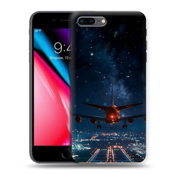 Силиконовый чехол на Iphone 8 Plus с принтом самолет Силиконовый чехол на Iphone 8 Plus с принтом самолет