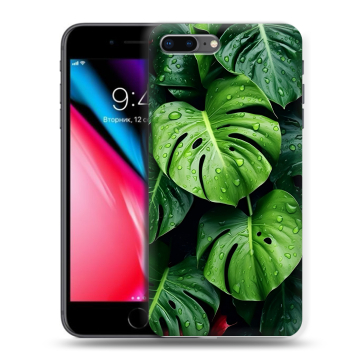 Силиконовый чехол на Iphone 8 Plus с принтом Листья Силиконовый чехол на Iphone 8 Plus с принтом Листья