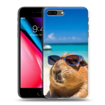 Силиконовый чехол на Iphone 8 Plus с принтом Капибара Силиконовый чехол на Iphone 8 Plus с принтом Капибара