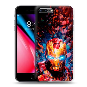 Силиконовый чехол на Iphone 8 Plus с принтом Железный человек Ironman Силиконовый чехол на Iphone 8 Plus с принтом Железный человек Ironman