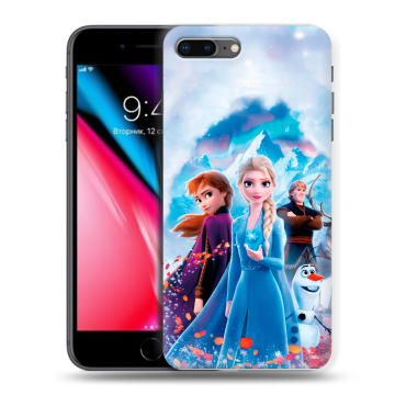 Силиконовый чехол на Iphone 8 Plus с принтом Холодное сердце Frozen Силиконовый чехол на Iphone 8 Plus с принтом Холодное сердце Frozen