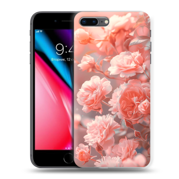 Силиконовый чехол на Iphone 8 Plus с принтом Розы цветы Силиконовый чехол на Iphone 8 Plus с принтом Розы цветы