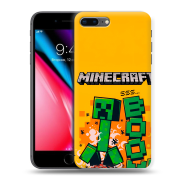 Силиконовый чехол на Iphone 8 Plus с принтом Майнкрафт Minecraft Силиконовый чехол на Iphone 8 Plus с принтом Майнкрафт Minecraft