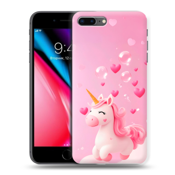 Силиконовый чехол на Iphone 8 Plus с принтом Единорог Силиконовый чехол на Iphone 8 Plus с принтом Единорог