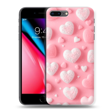 Силиконовый чехол на Iphone 8 Plus с принтом Сердечки Силиконовый чехол на Iphone 8 Plus с принтом Сердечки