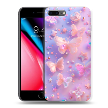 Силиконовый чехол на Iphone 8 Plus с принтом Бабочки Силиконовый чехол на Iphone 8 Plus с принтом Бабочки