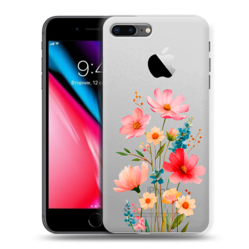 Силиконовый чехол на Iphone 8 Plus с принтом Цветы Силиконовый чехол на Iphone 8 Plus с принтом Цветы