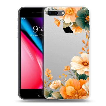 Силиконовый чехол на Iphone 8 Plus с принтом Цветы принт Силиконовый чехол на Iphone 8 Plus с принтом Цветы принт
