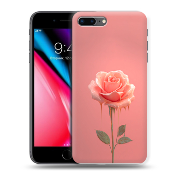 Силиконовый чехол на Iphone 8 Plus с принтом Розовая роза Силиконовый чехол на Iphone 8 Plus с принтом Розовая роза