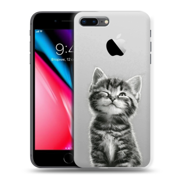Силиконовый чехол на Iphone 8 Plus с принтом Котенок Силиконовый чехол на Iphone 8 Plus с принтом Котенок