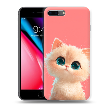 Силиконовый чехол на Iphone 8 Plus с принтом Розовый котенок Силиконовый чехол на Iphone 8 Plus с принтом Розовый котенок