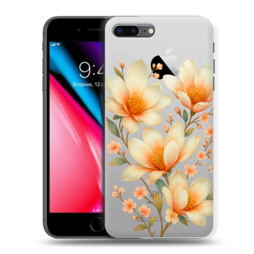 Силиконовый чехол на Iphone 8 Plus с принтом Цветы Силиконовый чехол на Iphone 8 Plus с принтом Цветы