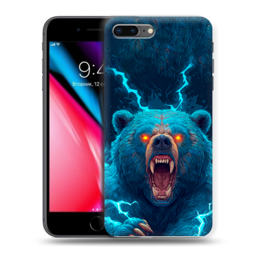 Силиконовый чехол на Iphone 8 Plus с принтом Медведь Силиконовый чехол на Iphone 8 Plus с принтом Медведь