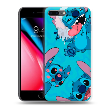 Силиконовый чехол на Iphone 8 Plus с принтом Лило и Стич Силиконовый чехол на Iphone 8 Plus с принтом Лило и Стич