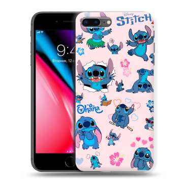 Силиконовый чехол на Iphone 8 Plus с принтом Лило и Стич Силиконовый чехол на Iphone 8 Plus с принтом Лило и Стич