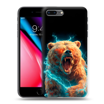 Силиконовый чехол на Iphone 8 Plus с принтом Медведь Силиконовый чехол на Iphone 8 Plus с принтом Медведь