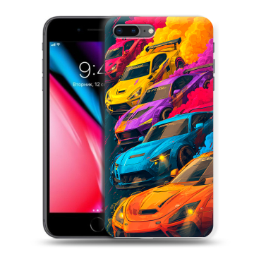 Силиконовый чехол на Iphone 8 Plus с принтом Тачки Силиконовый чехол на Iphone 8 Plus с принтом Тачки