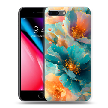 Силиконовый чехол на Iphone 8 Plus с принтом Цветы Силиконовый чехол на Iphone 8 Plus с принтом Цветы