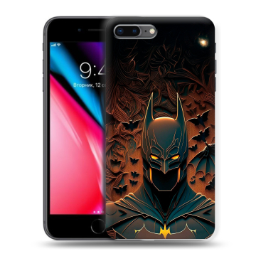 Силиконовый чехол на Iphone 8 Plus с принтом Batman Бэтмен Силиконовый чехол на Iphone 8 Plus с принтом Batman Бэтмен