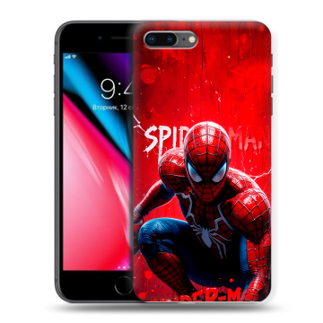 Силиконовый чехол на Iphone 8 Plus с принтом Spiderman Человек паук Силиконовый чехол на Iphone 8 Plus с принтом Spiderman Человек паук
