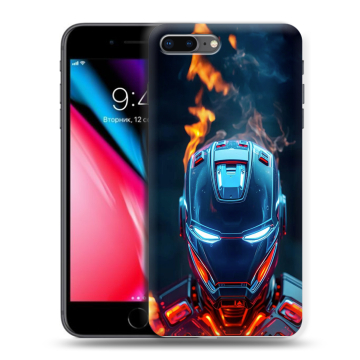 Силиконовый чехол на Iphone 8 Plus с принтом IronMan Железный человек Силиконовый чехол на Iphone 8 Plus с принтом IronMan Железный человек