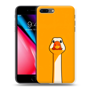 Силиконовый чехол на Iphone 8 Plus с принтом Смешная утка Силиконовый чехол на Iphone 8 Plus с принтом Смешная утка