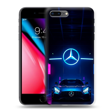 Силиконовый чехол на Iphone 8 Plus с принтом Mercedes Мерседес Силиконовый чехол на Iphone 8 Plus с принтом Mercedes Мерседес