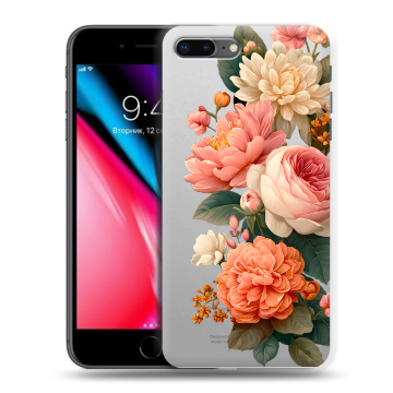 Силиконовый чехол на Iphone 8 Plus с принтом цветы Силиконовый чехол на Iphone 8 Plus с принтом цветы