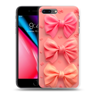 Силиконовый чехол на Iphone 8 Plus с принтом Розовые бантики Силиконовый чехол на Iphone 8 Plus с принтом Розовые бантики
