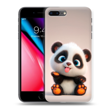 Силиконовый чехол на Iphone 8 Plus с принтом милая панда Силиконовый чехол на Iphone 8 Plus с принтом милая панда