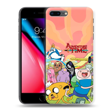 Силиконовый чехол на Iphone 8 Plus с принтом Adventure time Время приключений Силиконовый чехол на Iphone 8 Plus с принтом Adventure time Время приключений