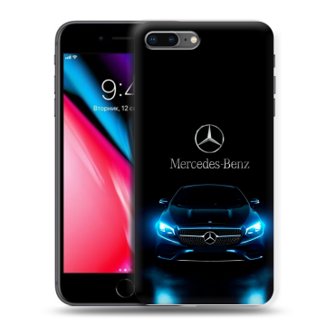 Силиконовый чехол на Iphone 8 Plus с принтом Mercedes Мерседес Силиконовый чехол на Iphone 8 Plus с принтом Mercedes Мерседес