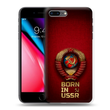Силиконовый чехол на Iphone 8 Plus с принтом Флаг Герб СССР Силиконовый чехол на Iphone 8 Plus с принтом Флаг Герб СССР