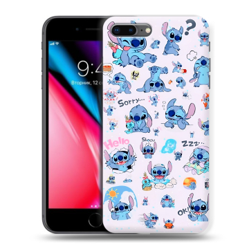 Силиконовый чехол на Iphone 8 Plus с принтом Лило и Стич Силиконовый чехол на Iphone 8 Plus с принтом Лило и Стич