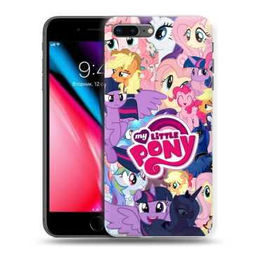 Силиконовый чехол на Iphone 8 Plus с принтом My little pony Дружба чудо Силиконовый чехол на Iphone 8 Plus с принтом My little pony Дружба чудо