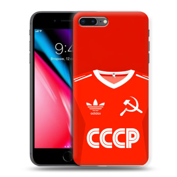 Силиконовый чехол на Iphone 8 Plus с принтом Флаг Герб СССР