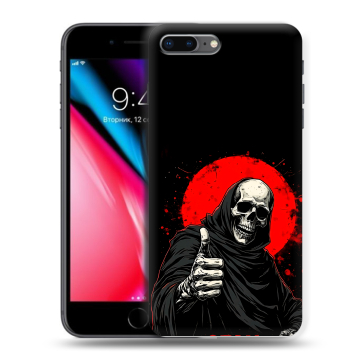Силиконовый чехол на Iphone 8 Plus с принтом смешной скелет