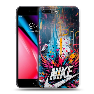 Силиконовый чехол на Iphone 8 Plus с принтом Nike Найк Силиконовый чехол на Iphone 8 Plus с принтом Nike Найк