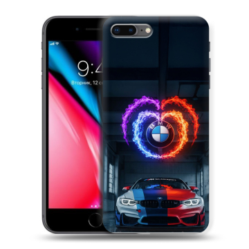 Силиконовый чехол на Iphone 8 Plus с принтом BMW БМВ Силиконовый чехол на Iphone 8 Plus с принтом BMW БМВ