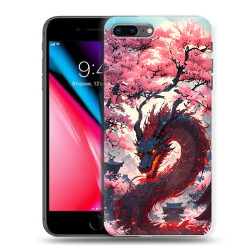 Силиконовый чехол на Iphone 8 Plus с принтом Дракон Японский Силиконовый чехол на Iphone 8 Plus с принтом Дракон Японский
