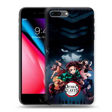 Силиконовый чехол на Iphone 8 Plus с принтом Demon Slayer Клинок рассекающий демонов Силиконовый чехол на Iphone 8 Plus с принтом Demon Slayer Клинок рассекающий демонов