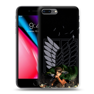 Силиконовый чехол на Iphone 8 Plus с принтом Атака титанов Силиконовый чехол на Iphone 8 Plus с принтом Атака титанов