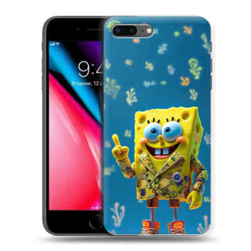 Силиконовый чехол на Iphone 8 Plus с принтом Спанч боб Спанчбоб Силиконовый чехол на Iphone 8 Plus с принтом Спанч боб Спанчбоб