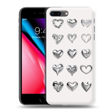 Силиконовый чехол на Iphone 8 Plus с принтом Y2K сердечки Силиконовый чехол на Iphone 8 Plus с принтом Y2K сердечки