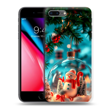 Силиконовый чехол на Iphone 8 Plus с принтом Новый год