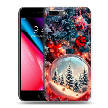 Силиконовый чехол на Iphone 8 Plus с принтом Новый год